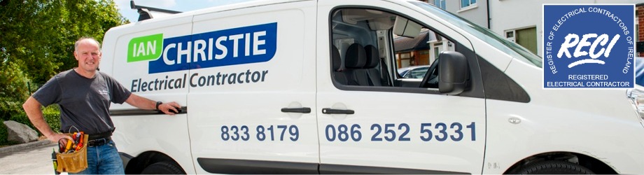 Ian Christie Electrical Contractor by van in Clontarf, Dublin, Ireland